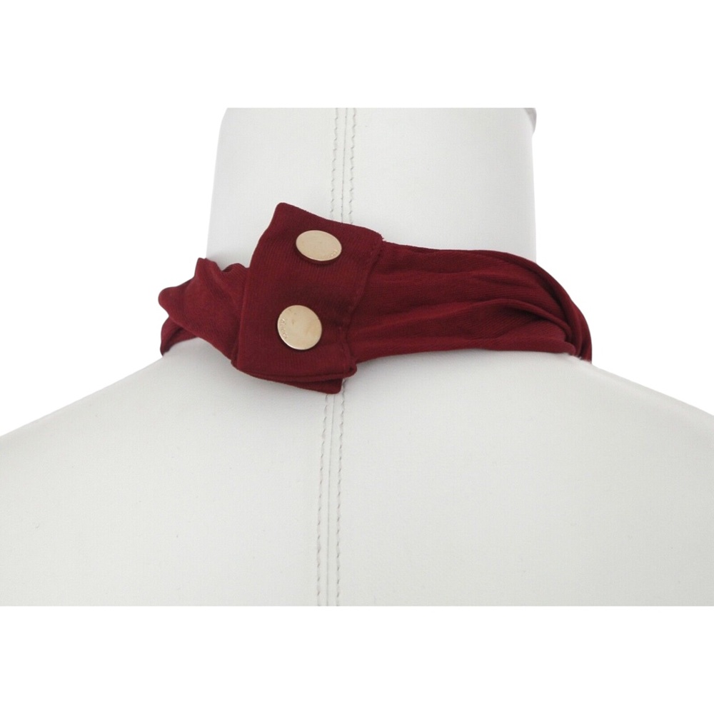 GUCCI Halter Dress Maroon Gold-Tone HW Red Brown Viscose Sleeveless Sz S - Picture 5 of 8